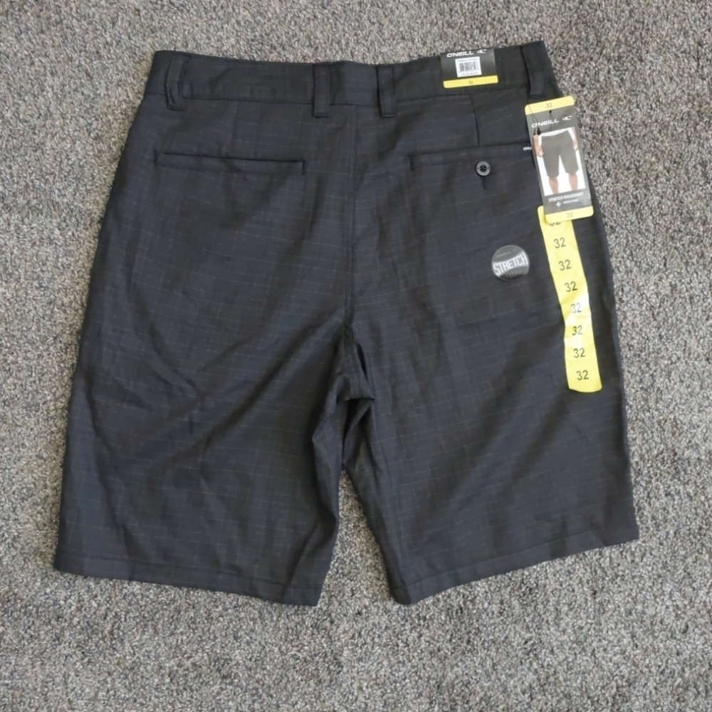 O'neill Gray Plaid Chino Walkshorts New Size 32 Men's